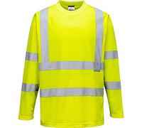 Portwest T-shirt HiVis Manches Longues, Couleur: Jaune, Taille: M, S178YERM