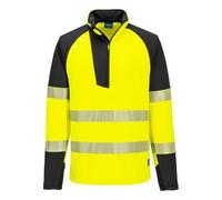 Portwest T172 PW3 Hi-Vis Sweatshirt Zippé Jaune/Noir - Taille XXXL