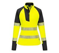 Portwest T173 Sweatshirt zippé HV pour femme PW3 Jaune/Noir - Taille XXL