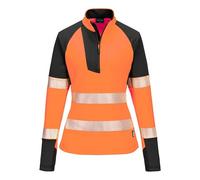Portwest T173 Sweatshirt zippé HV pour femme PW3 Orange/Noir - Taille S