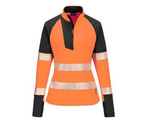 Portwest T173 Sweatshirt zippé HV pour femme PW3 Orange/Noir - Taille S