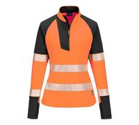 Portwest T173 Sweatshirt zippé HV pour femme PW3 Orange/Noir - Taille XL