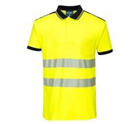 Portwest T180 Polo HV PW3 Tissu Absorbant L'humidité Boucle d'attache Léger
