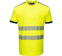 Portwest T181 PW3 T-shirt de Sécurité à Manches Courtes Haute Visibilité Jaune/Marine, XXL