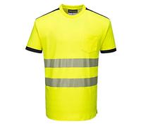 Portwest T181 PW3 T-shirt de Sécurité à Manches Courtes Haute Visibilité Jaune/Noir, XS
