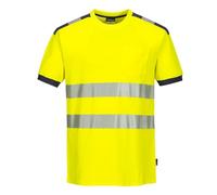Portwest T181 PW3 T-shirt de Sécurité à Manches Courtes Haute Visibilité Jaune/Noir, XX-Grand