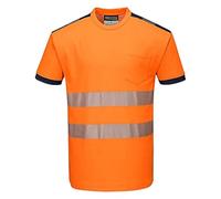 Portwest T181 PW3 T-shirt de Sécurité à Manches Courtes Haute Visibilité Orange/Marine, S