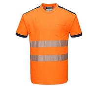 Portwest T181 PW3 T-shirt de Sécurité à Manches Courtes Haute Visibilité Orange/Marine, XXXL
