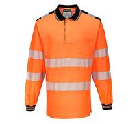 Portwest T184 PW3 Polo Haute Visibilité ML Poignets Bord Côte Confort Coton