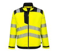 Portwest T500 PW3 Veste de Travail 4 Poches Imperméable Réfléchissant Zippé | Jaune/Noir, M, UPF 50+, EN ISO 20471 Classe 3, 65% Polyester, 35% Coton, Poche Poitrine Zippée, Poche Avant Peut Accueillir
