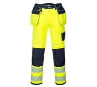 Portwest T501 Pantalon HV PW3 poches flottantes Jaune/Marine Sho - Taille 36 - Court