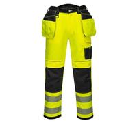 Portwest T501 Pantalon HV PW3 poches flottantes Jaune/Noir Short - Taille 28 - Court