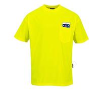 Portwest Tee Shirt Day-Vis manches courtes à poche, Couleur: Jaune, Taille: M, S578YERM