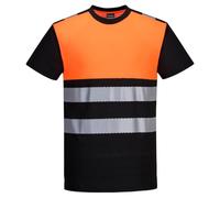 Portwest - Tee-Shirt Manches Courtes Haute visibilité PW3 2XL - Noir/Orange