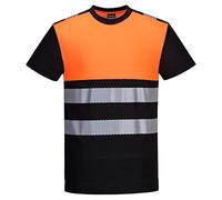 Portwest - Tee-Shirt Manches Courtes Haute visibilité PW3 L - Noir/Orange