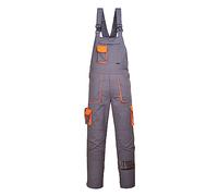 Portwest TX12 Salopette de Travail à Bretelles Contrastées Texo Homme Gris, XL
