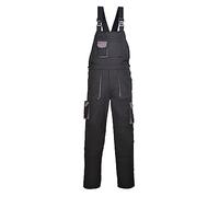 Portwest TX12 Salopette de Travail à Bretelles Contrastées Texo Homme Noir Grande Taille, L