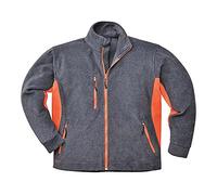 Portwest TX40 Texo Polaire Lourde Bicolore Ouverture Frontale Zippée Hiver | Gris, S, EN 14058 Classe 2, Polyester, Cordon de Serrage, Poche Téléphone, Coupe Ample, 3 Poches, Ourlet Réglable