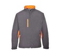 Portwest TX45 Contraste Texo Softshell Résistant à L'eau Zippé Entreprise | Gris, XL, UPF 50, Respirant et Coupe-Vent, Polyester, Vêtement Respirant, Poches sur le Côté, Protection et Mode Combinés