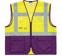 Portwest Varsovie Haute Visibilité Contraste Exécutif Gilet Id & Poches Main,