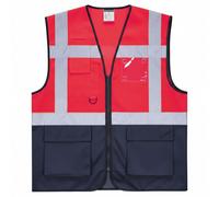 Portwest Varsovie Haute Visibilité Contraste Exécutif Gilet Id & Poches Main,