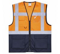 Portwest Varsovie Haute Visibilité Contraste Exécutif Gilet Id & Poches Main,