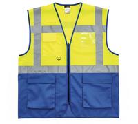 Portwest Gilet Executive Warsaw Jaune/Royal Taille M C476YRBM