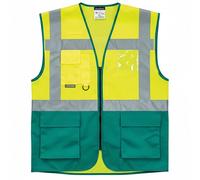 Portwest Varsovie Haute Visibilité Contraste Exécutif Gilet Id & Poches Main,