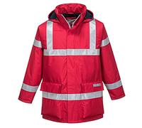 Portwest Veste de pluie FR anti-statique Bizflame, Couleur: Rouge, Taille: M, S785RERM