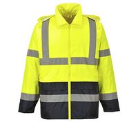 Portwest Veste de pluie Hi-Vis bicolore, Couleur: Jaune/Noir, Taille: XL, H443YBRXL