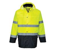 Portwest Veste de pluie HV bicolore, Couleur: Jaune/Marine, Taille: XXL, S166YNRXXL