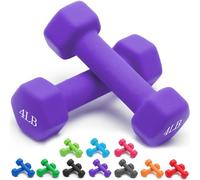 Portzon Haltères 10 options de couleurs compatibles avec lot de 2 haltères en néoprène, 0,5 à 6,8 kg, antidérapantes, anti-roulement, forme hexagonale