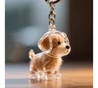 PORUPAEL Porte-clés collecteur de poils d'animaux - Souvenir commémoratif universel en forme de chien avec pince à épiler pour préserver les poils de chat et de chien dans un porte-clés transparent