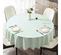 PORUTE Nappe Ronde Imperméable, 160cm x 80cm, Vert, Classique, Anti Tache, Plastique/Dentelle, Pour Table à Manger, Lavage à la Main, Thème Classique ou Traditionnel