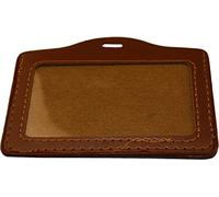 PORUTE Pochettes for Cartes, Pochettes protectrices, Porte-Cartes de Certificat, 86 mm x 54 mm Marron Porte-Badge Horizontal for Carte d'identité, Similicuir, Paquet de 20