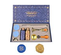 PORXFLY Lot de 2 Tampons de Cire Pour la Lettre B, kit de Tampons de Cire Pour L'alphabet Initial, Boîte Cadeau Vintage, Tampons de la Série des Lettres A à Z Pour les Invitations de Mariage (B)