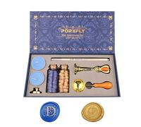 PORXFLY Lot de 2 Tampons de Cire Pour la Lettre D, kit de Tampons de Cire Pour L'alphabet Initial, Boîte Cadeau Vintage, Tampons de la Série des Lettres A à Z Pour les Invitations de Mariage (D)