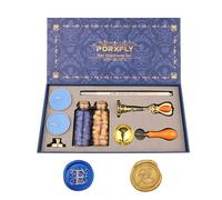 PORXFLY Lot de 2 Tampons de Cire Pour la Lettre E, kit de Tampons de Cire Pour L'alphabet Initial, Boîte Cadeau Vintage, Tampons de la Série des Lettres A à Z Pour les Invitations de Mariage (E)