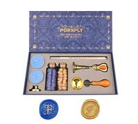 PORXFLY Lot de 2 Tampons de Cire Pour la Lettre F, kit de Tampons de Cire Pour L'alphabet Initial, Boîte Cadeau Vintage, Tampons de la Série des Lettres A à Z Pour les Invitations de Mariage (F)