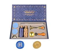 PORXFLY Lot de 2 Tampons de Cire Pour la Lettre H, kit de Tampons de Cire Pour L'alphabet Initial, Boîte Cadeau Vintage, Tampons de la Série des Lettres A à Z Pour les Invitations de Mariage (H)
