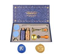 PORXFLY Lot de 2 Tampons de Cire Pour la Lettre K, kit de Tampons de Cire Pour L'alphabet Initial, Boîte Cadeau Vintage, Tampons de la Série des Lettres A à Z Pour les Invitations de Mariage (K)