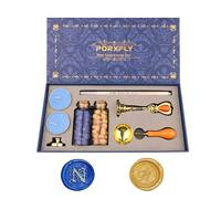 PORXFLY Lot de 2 Tampons de Cire Pour la Lettre N, kit de Tampons de Cire Pour L'alphabet Initial, Boîte Cadeau Vintage, Tampons de la Série des Lettres A à Z Pour les Invitations de Mariage (N)