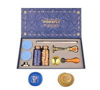 PORXFLY Lot de 2 Tampons de Cire Pour la Lettre P, kit de Tampons de Cire Pour L'alphabet Initial, Boîte Cadeau Vintage, Tampons de la Série des Lettres A à Z Pour les Invitations de Mariage (P)