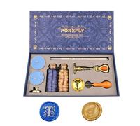 PORXFLY Lot de 2 Tampons de Cire Pour la Lettre T, kit de Tampons de Cire Pour L'alphabet Initial, Boîte Cadeau Vintage, Tampons de la Série des Lettres A à Z Pour les Invitations de Mariage (T)