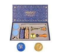 PORXFLY Lot de 2 Tampons de Cire Pour la Lettre V, kit de Tampons de Cire Pour L'alphabet Initial, Boîte Cadeau Vintage, Tampons de la Série des Lettres A à Z Pour les Invitations de Mariage (V)
