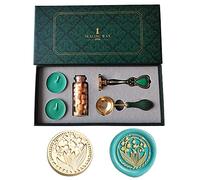 PORXFLY Lot de tampons de cire - Vintage - Personnalisé européen - Coffret cadeau - Pour invitations de mariage, enveloppes de cartes, emballage cadeau (muguet)