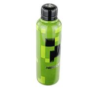 POS 34023 Gourde en acier inoxydable au design Minecraft à double paroi anti-fuite pour boissons gazeuses Idéal pour déguster des boissons chaudes et froides à l'école, le sport et les loisirs Vert