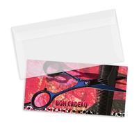 POS BON - 25 bons cadeaux à remplir avec enveloppe - formulaires imprimés pour des salons de coiffure K9289F-1-25