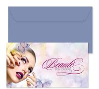 POS BON - 25 bons cadeaux à remplir avec enveloppe - formulaires imprimés pour les salons de manucure et les centres esthétiques KS1268F1-25-V1