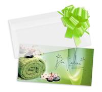 POS BON - 50 formulaires pour créer vos propres bons cadeaux avec enveloppe/nœuds ruban pour le bien-être et d'autres entreprises MA9260F-2-50-V2